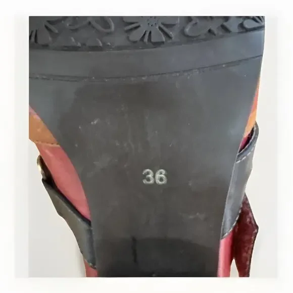 Spring Step Red And Black Bootie - Women's EU 36 US 5.5-6 - Leather Shoes - Picture 9 of 9